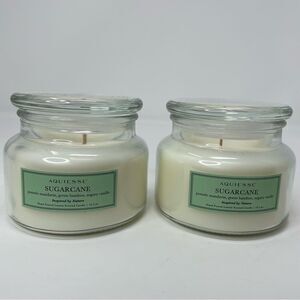 AQUIESSE Sugarcane 10.5oz Glass Jar Luxury Scented Candle NEW Lot of 2